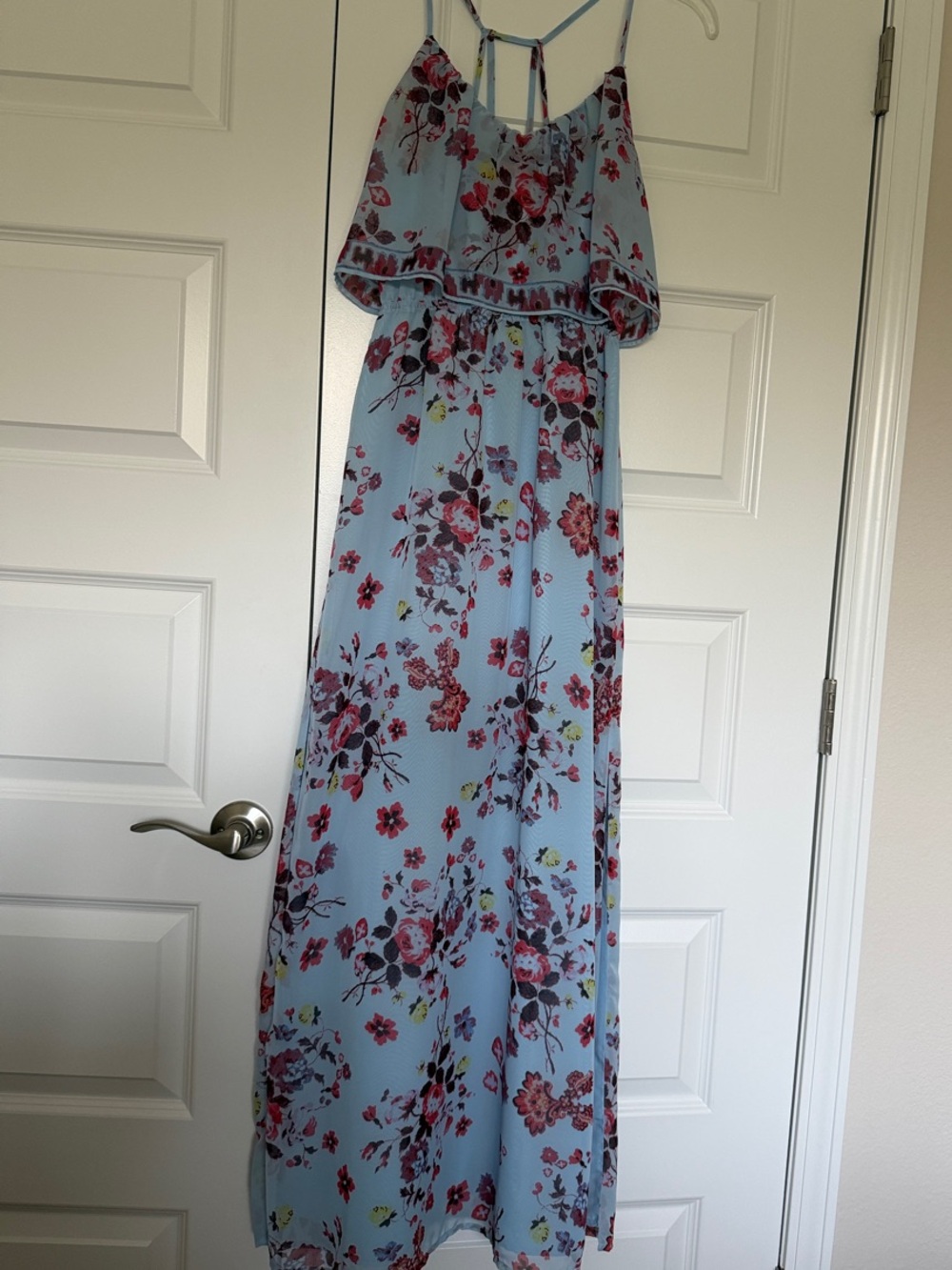 princess vera wang Light Blue Floral Maxi Dress